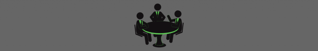 icon of people sitting at a work table, people who might want to do campus crowdfunding